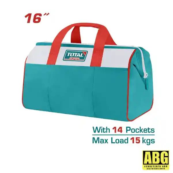 Bolso Porta Herramientas 16\ Super Total Con 14 Bolsillos"