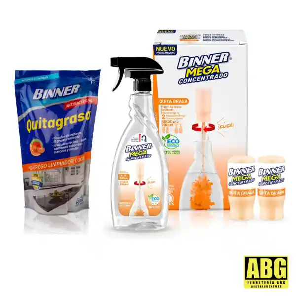 Super Kit Quita Grasa Concentrado Binner (antibacterial)