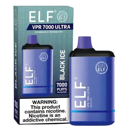Vape Recargable Elf Vpr 7000 Ultra - 7.000 Puff - Black Ice - 5% Nicotina