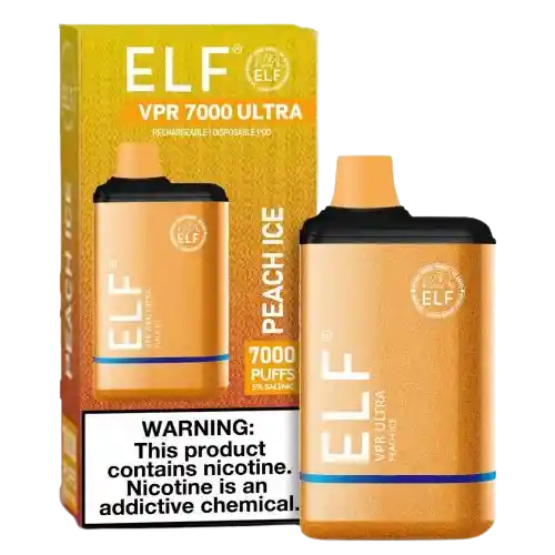 Vape Recargable Elf Vpr 7000 Ultra - 7.000 Puff - Peach Ice - 5% Nicotina