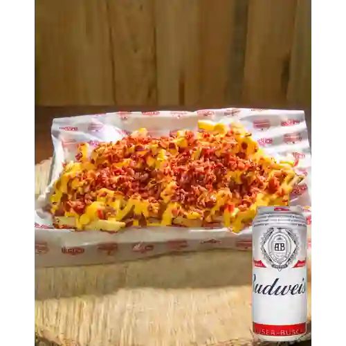Combo Francesa, Cheddar y Tocineta. + Budweiser 269ml