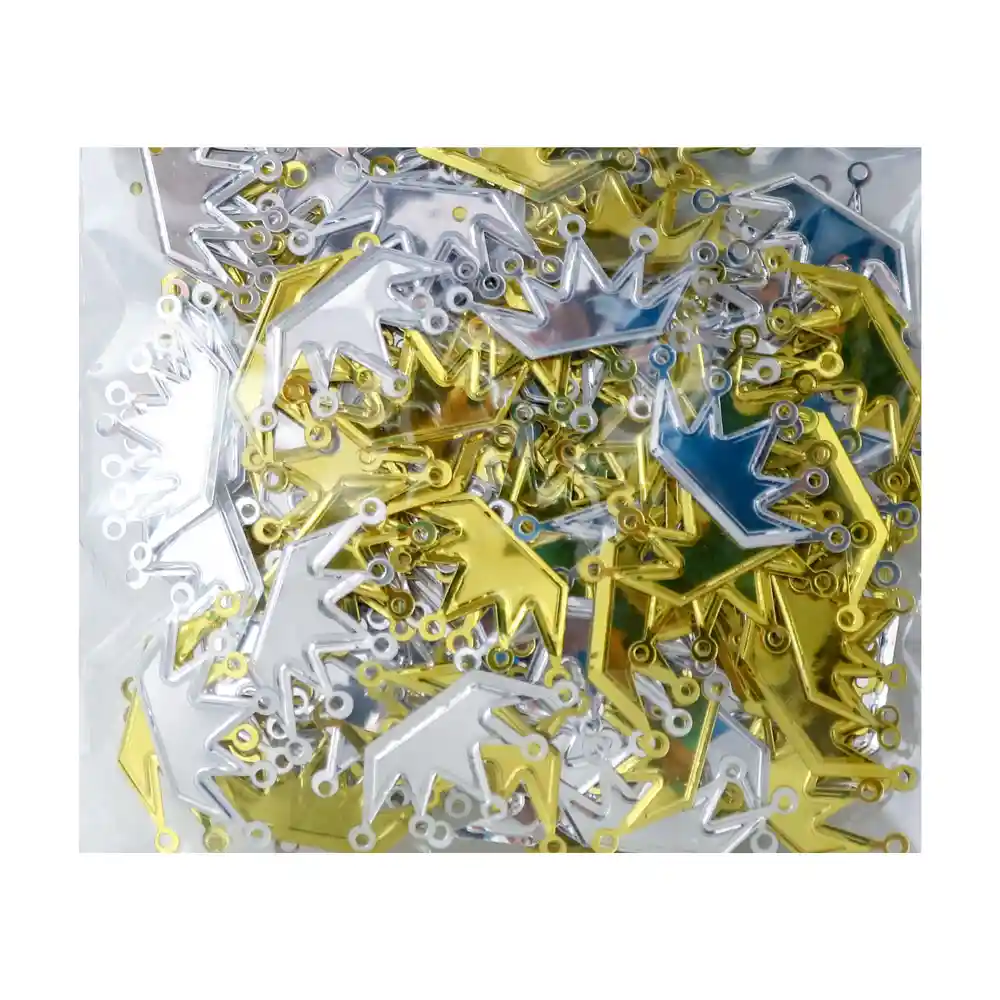 Confeti De Mesa Coronas Dorado Plata X 1 Und