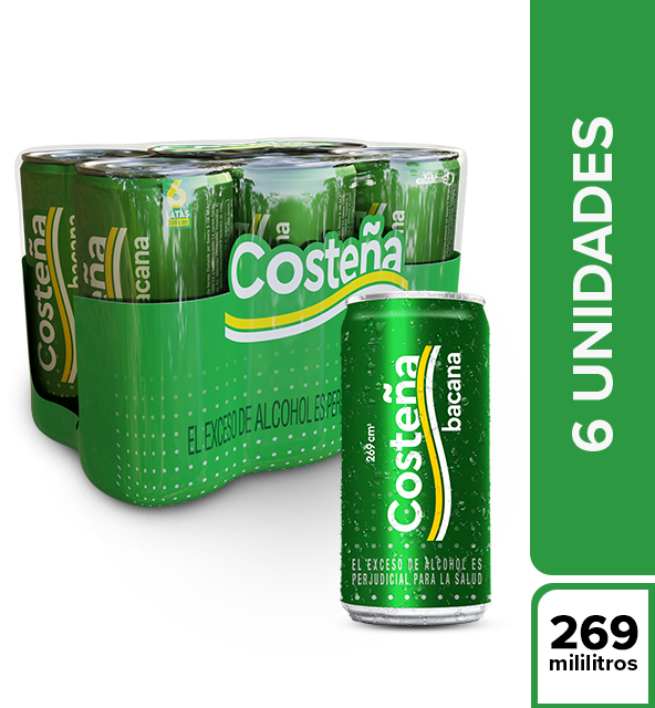 Costeña Bacana Cerveza Lata 269 Ml X6