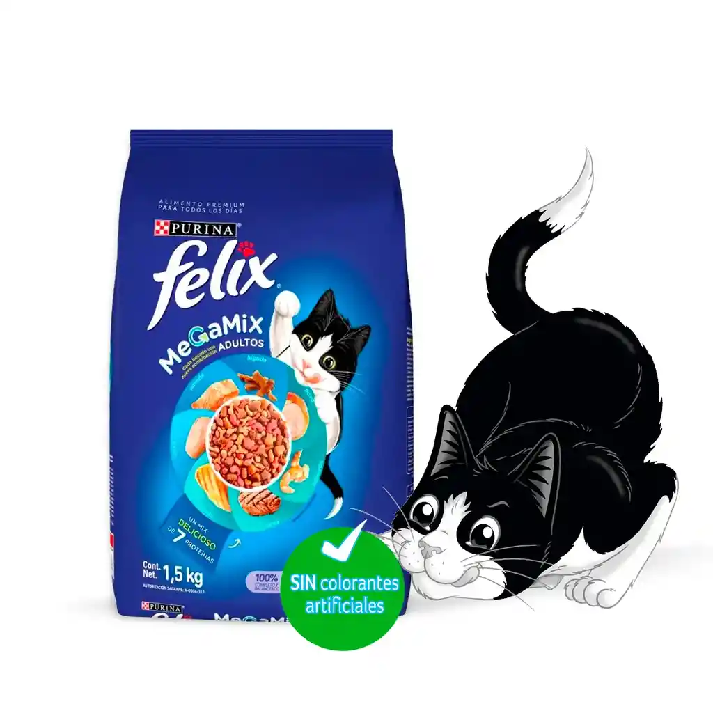 Comida Para Gatos Purina Felix Adulto Megamix X 1.5 Kg
