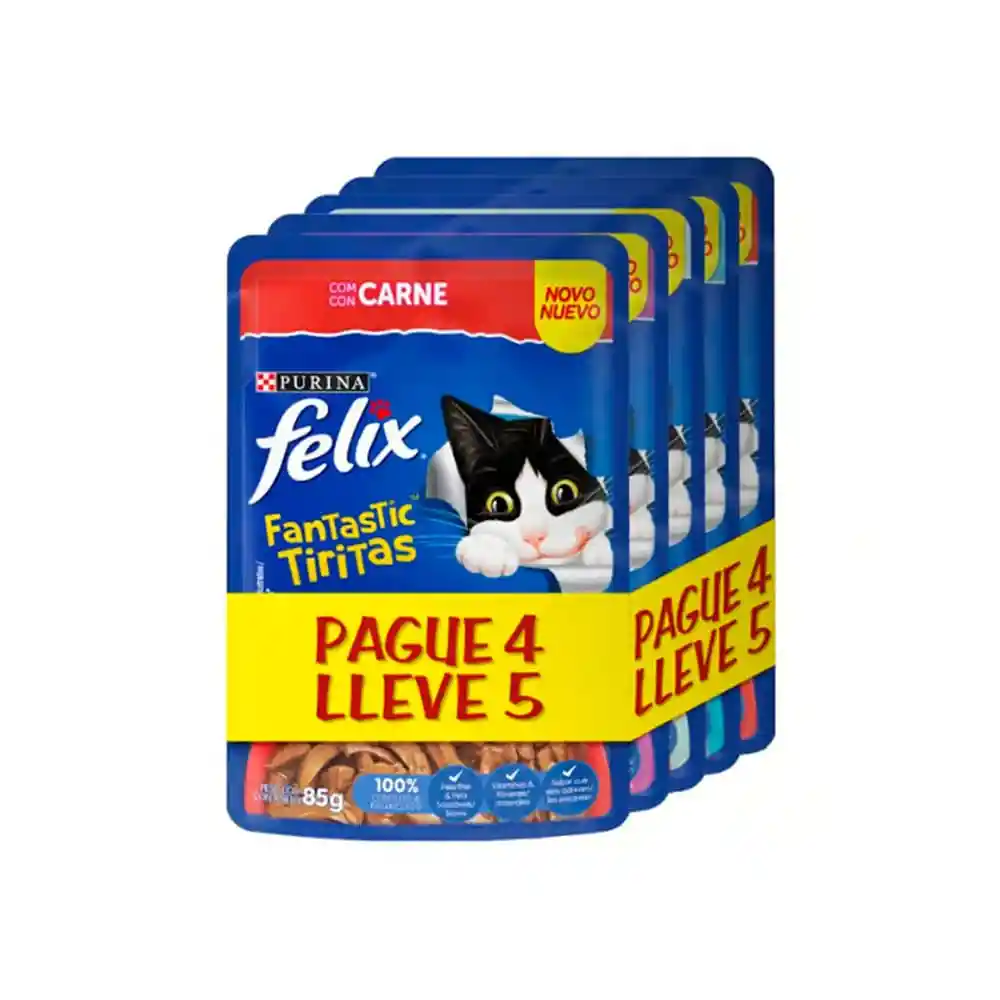 Felix Fantastic Pague 4 Lleve 5 Sobres 85 Gr