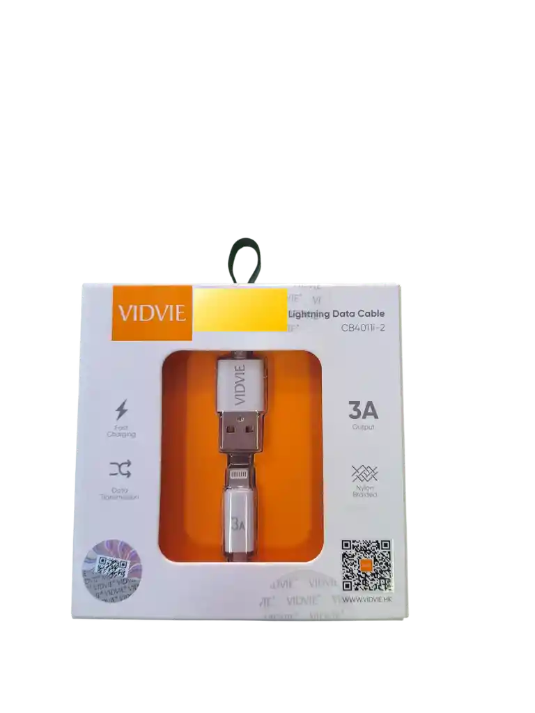 Vidvie Cable C/lightning 2mts Acordonado