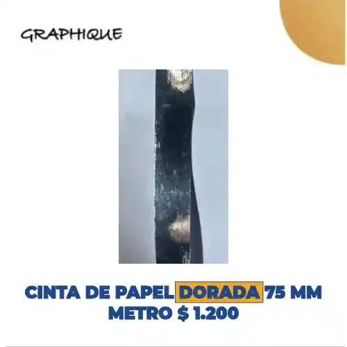 Cinta De Papel Dorada 75 Mm Metro