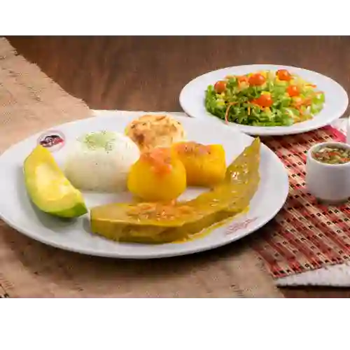Menu Lengua +Bandeja +Bebida +Postre