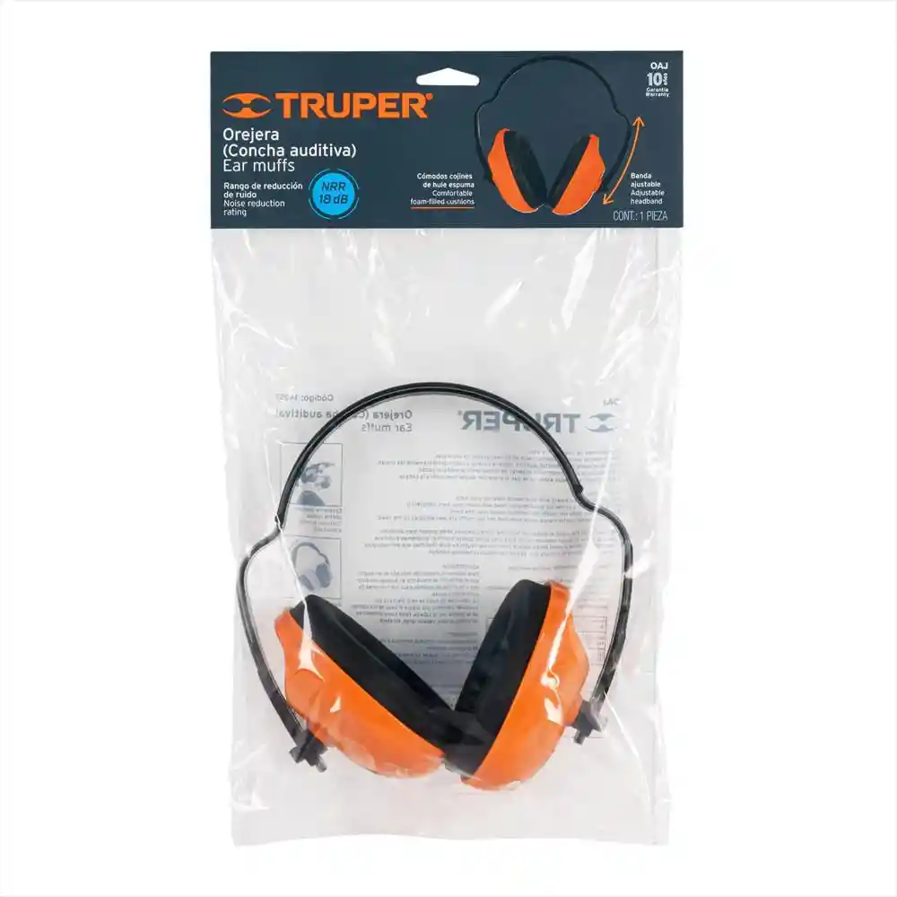 Truper Tapa Oídos Diadema Ajustable Profesional 14257