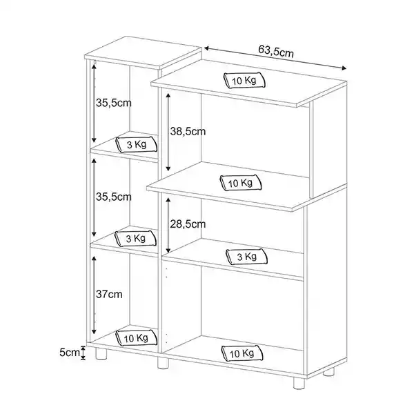 Muebles 2020 Mueble Auxiliar de Cocina Segovia Blanco/Negro