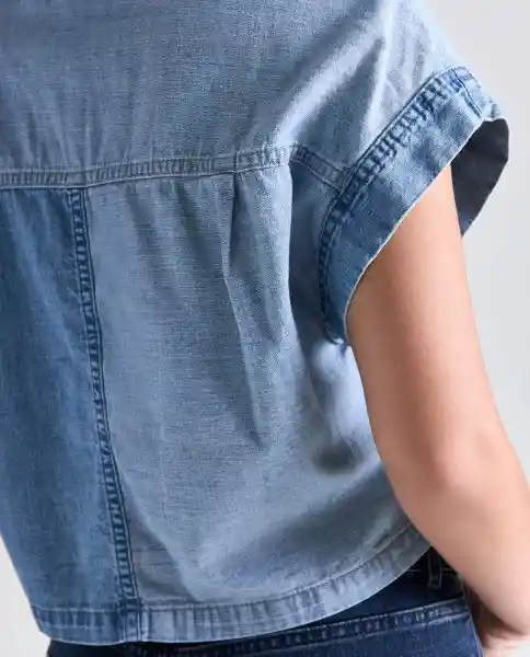 Camisa Mujer Azul Talla S 319G000_AZU114604 Americanino