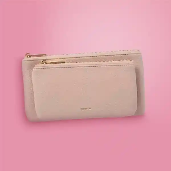 Bolso Cartera Multiuso Con Asa de Mano Color Negro Serie Miniso