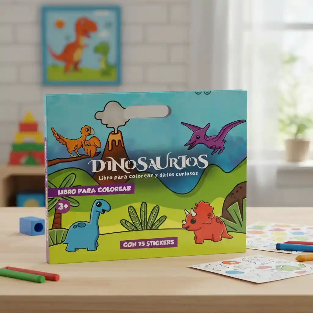 Libro Para Colorear Con Sticker Dinosaurios Para Niños desde $ 44.900