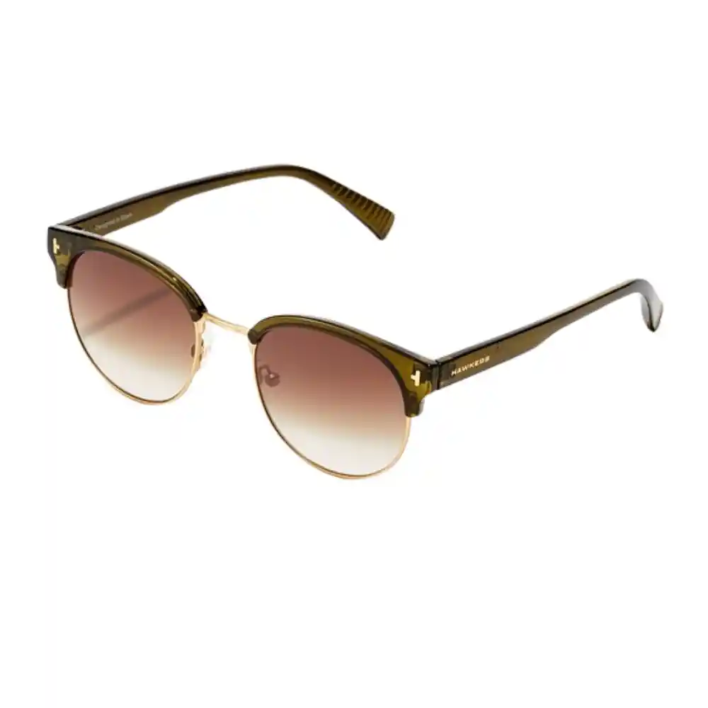 Gafas De Sol Hawkers New Classic Rounded Con Marco Verde Y Lunas Marron Degrade - 53 Mm