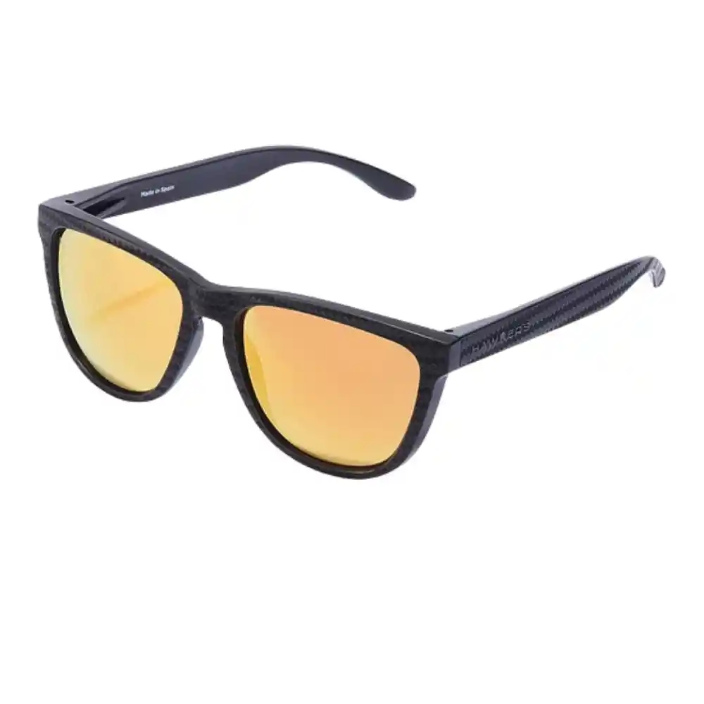 Gafas De Sol Hawkers One Raw Carbono Polarizado Con Marco Negro Estampado Y Lunas Naranja Espejado - 54 Mm