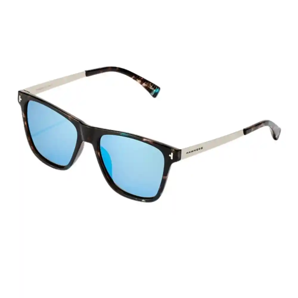 Gafas De Sol Hawkers One Ls Metal Polarizado Con Marco Carey Y Lunas Azul Espejado - 54 Mm