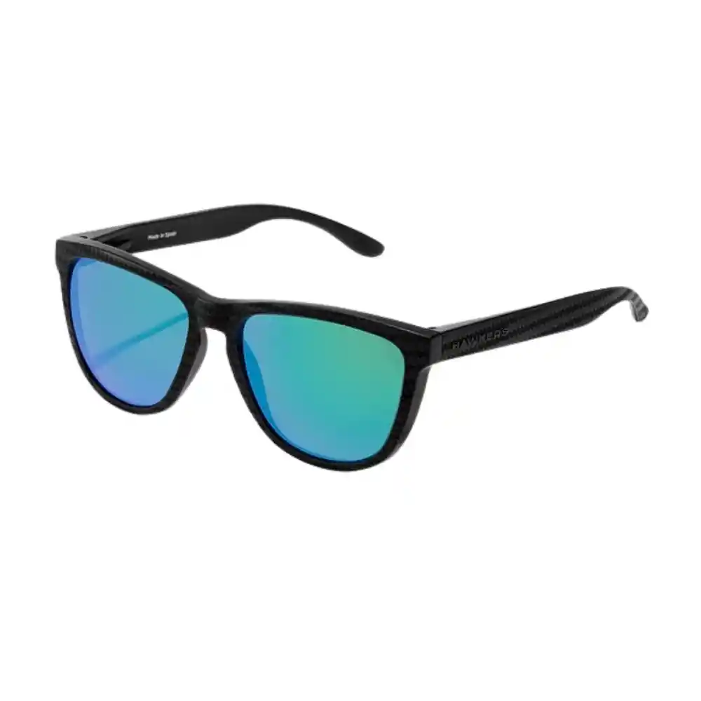 Gafas De Sol Hawkers One Raw Carbono Polarizado Con Marco Negro Estampado Y Lunas Verdes Espejados - 54 Mm