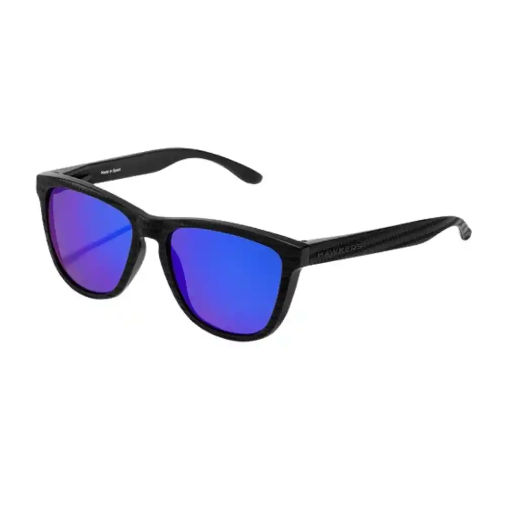 Gafas De Sol Hawkers One Raw Carbono Polarizado Con Marco Negro Estamapado Y Lunas Azul Espejado - 54 Mm