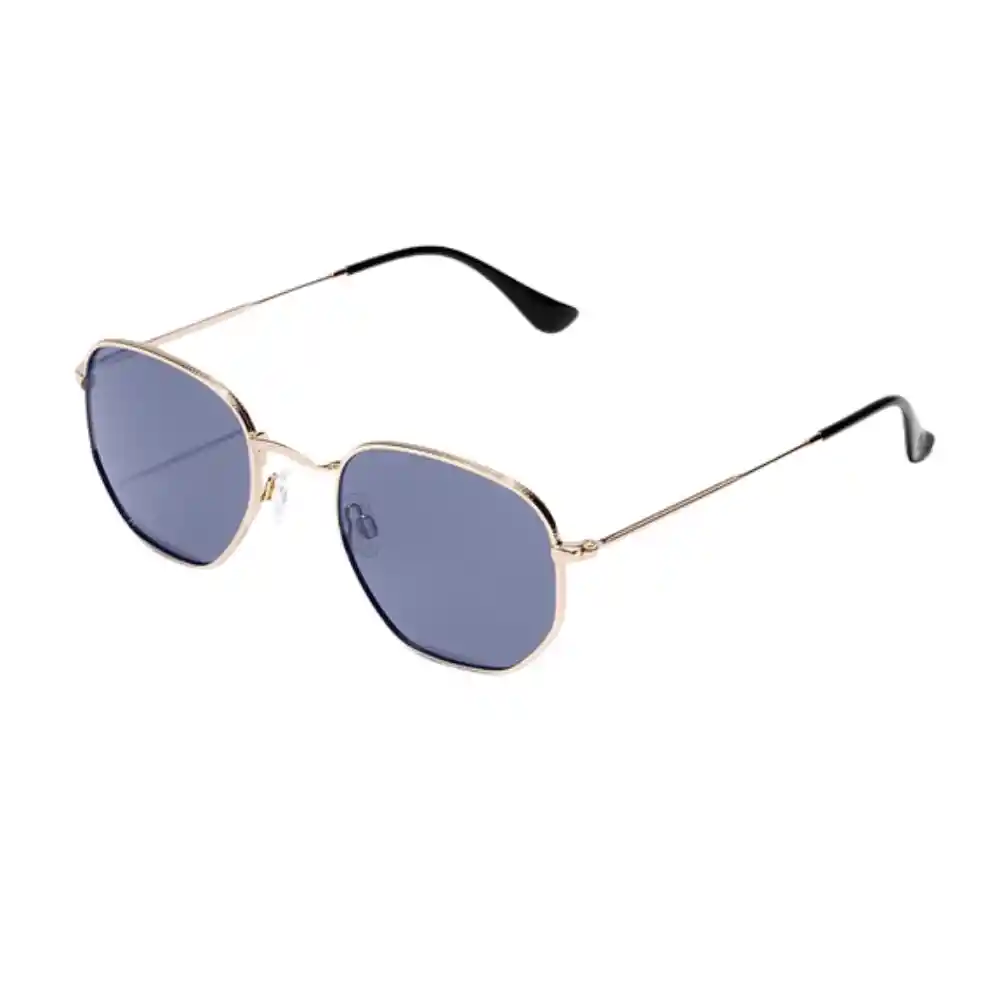 Gafas De Sol Hawkers Sixgon Drive Polarizado Con Marco Dorado Y Lunas Azules - 50 Mm