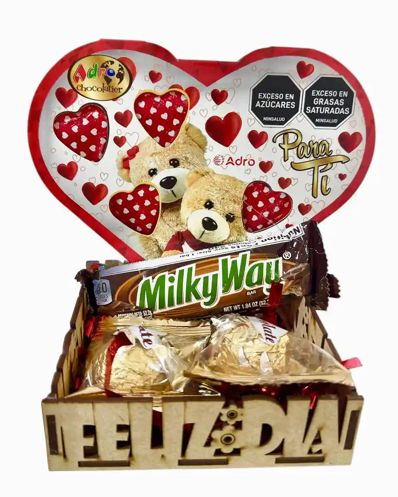 Ancheta San Valentin Con Chocolates De Corazon