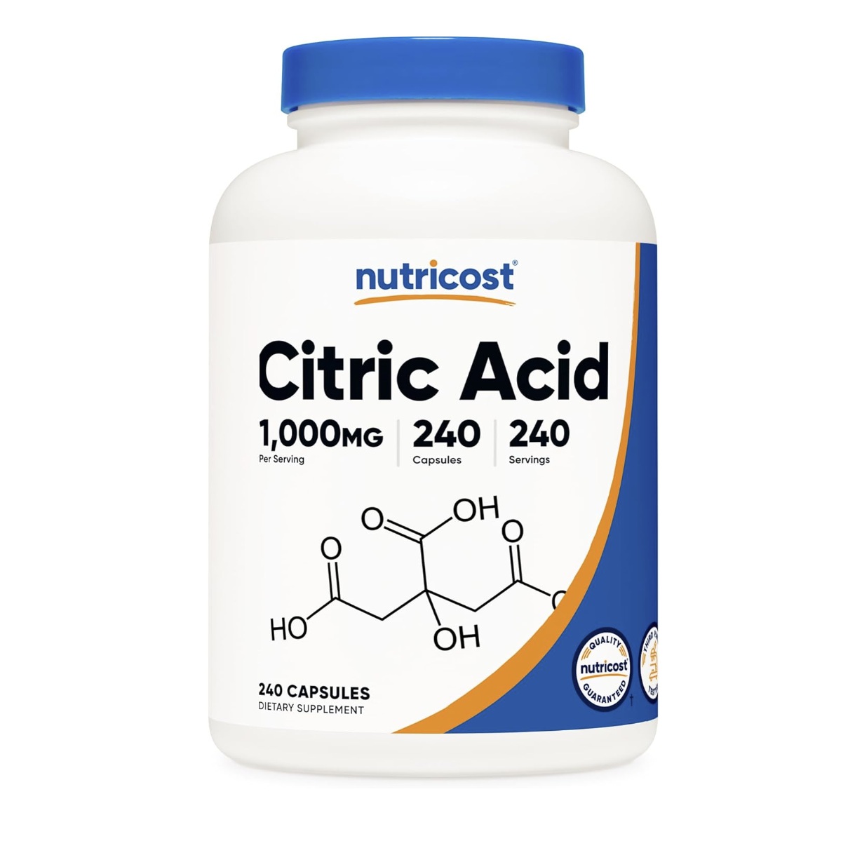 Ácido Cítrico Nutricost 1000 Mg (1g) 240 Cápsulas - Rappi