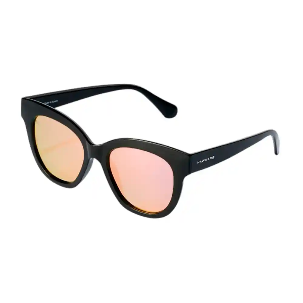 Gafas De Sol Hawkers Audrey Raw Polarizado Con Marco Negro Y Lunas Oro Rosa - 52 Mm