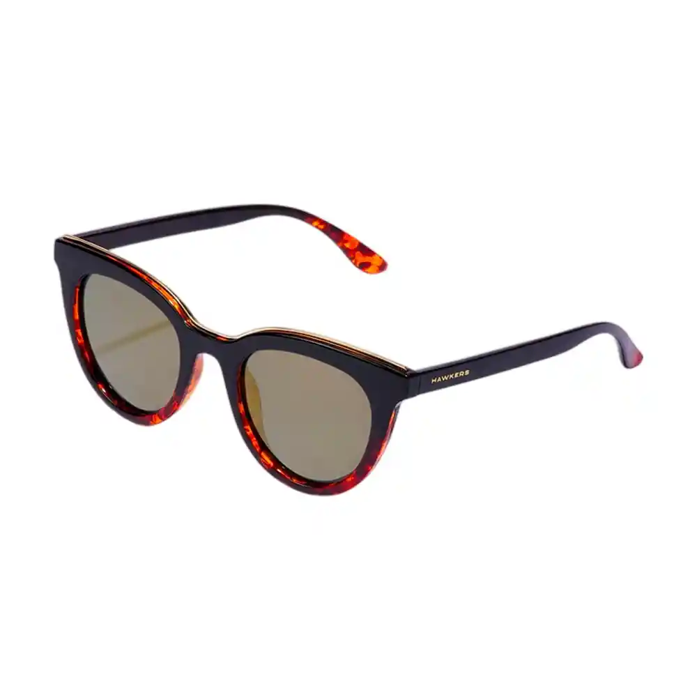 Gafas De Sol Hawkers Bella Polarizado Con Marco Negro Y Carey Y Lunas Dorado - 49 Mm