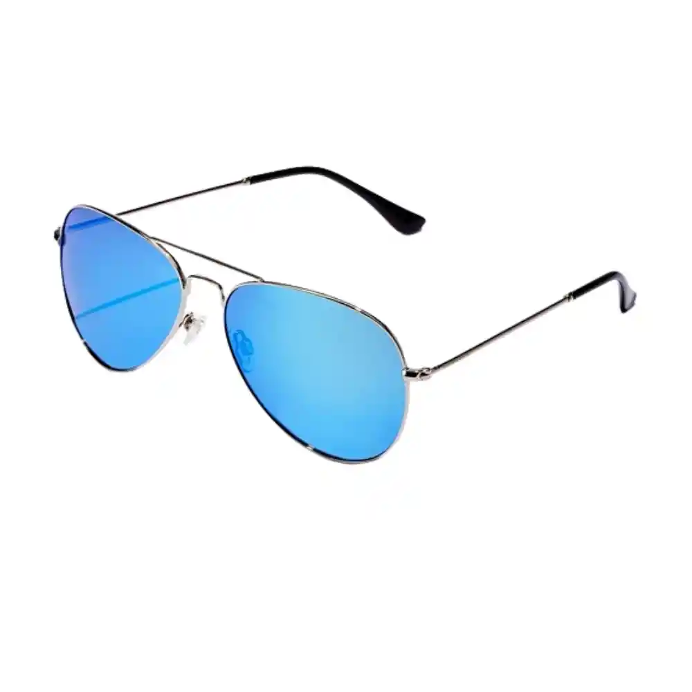 Gafas De Sol Hawkers Hawk Polarizado Con Marco Plateado Y Lunas Azules - 61 Mm