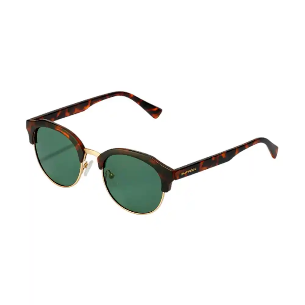 Gafas De Sol Hawkers Classic Rounded Polarizado Con Marco Carey Y Lunas Verde - 51 Mm