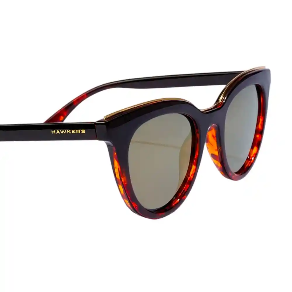 Gafas De Sol Hawkers Bella Polarizado Con Marco Negro Y Carey Y Lunas Dorado - 49 Mm