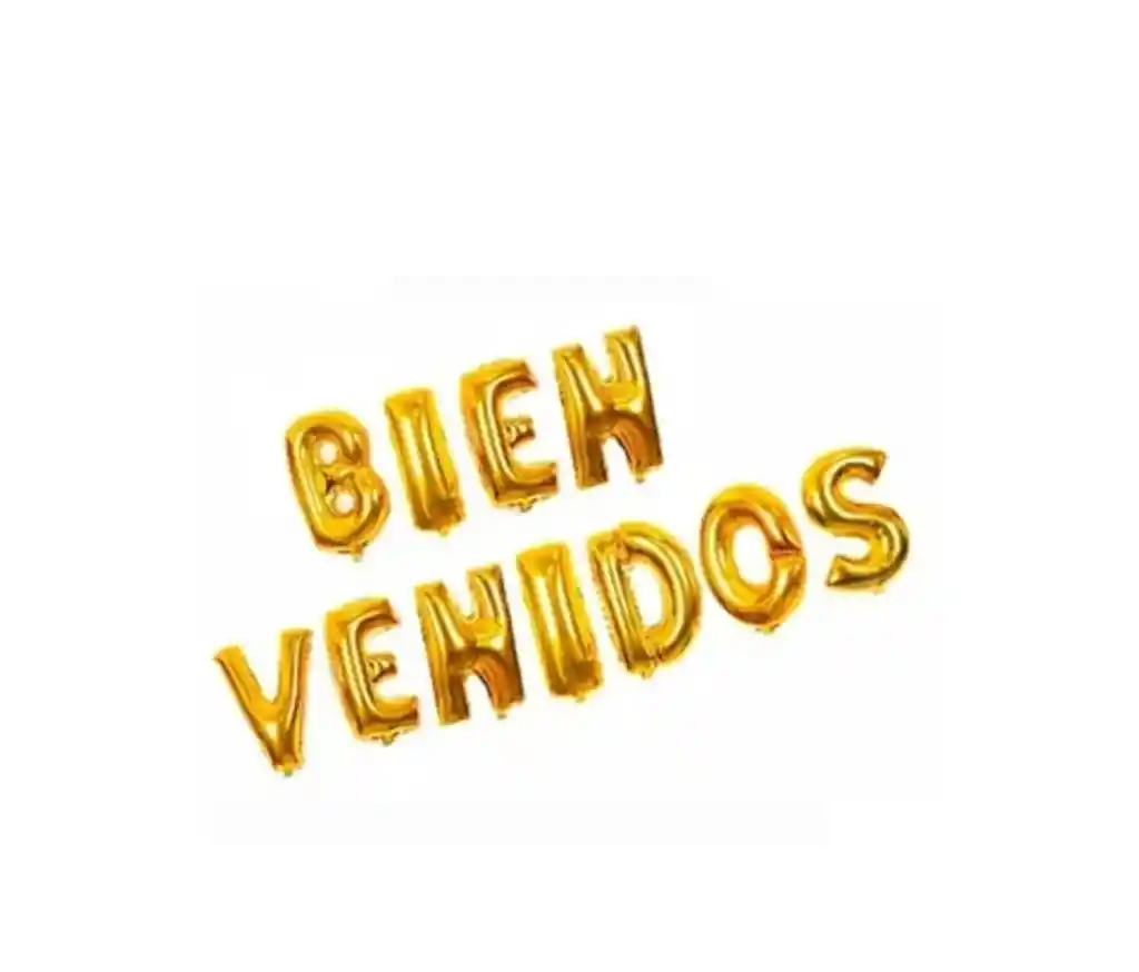 Bienvenidos En Globos Metalizados Dorados De 16"
