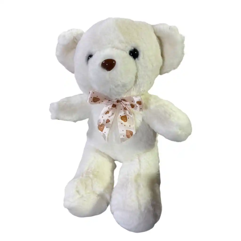 Peluche Oso Blanco Moño Blanco