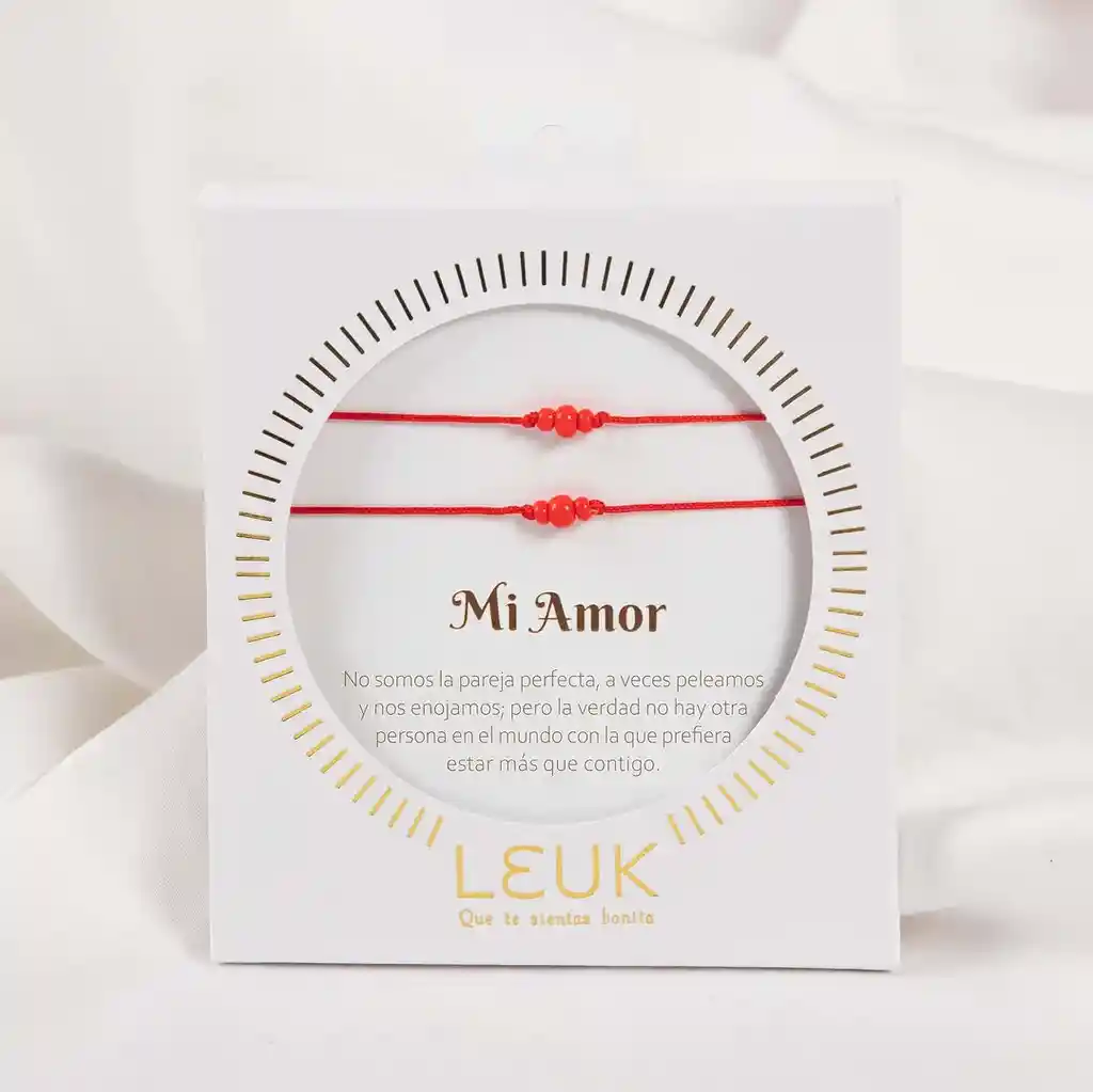 Caja Set Manillas X2 “mi Amor” – Regalo Para Pareja Con Significado