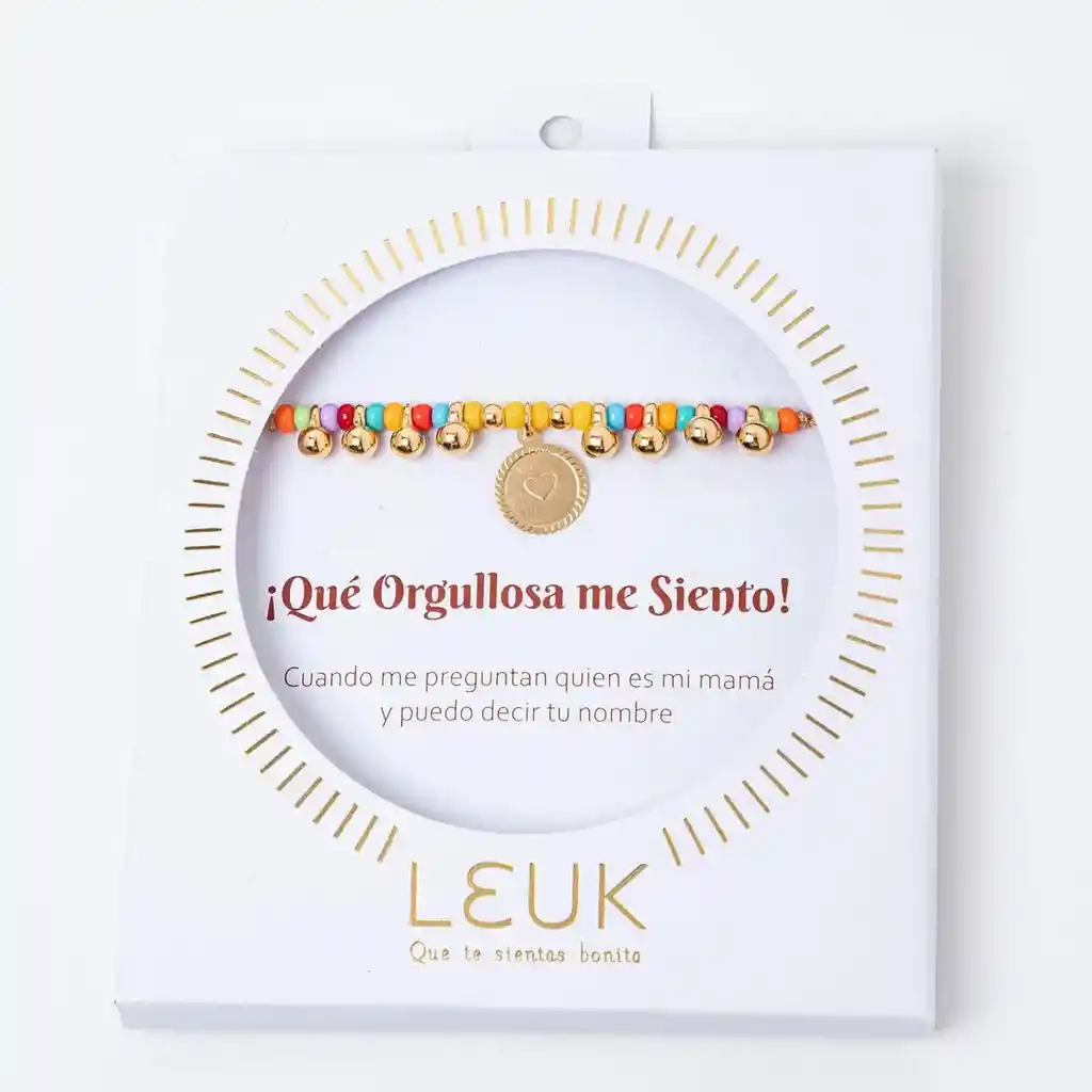 Caja Manilla “qué Orgullosa Me Siento” Ajustable – Regalo Para Honrar A Mamá