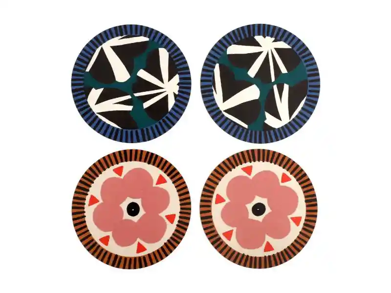 Set 4 Posavasos De Madera U