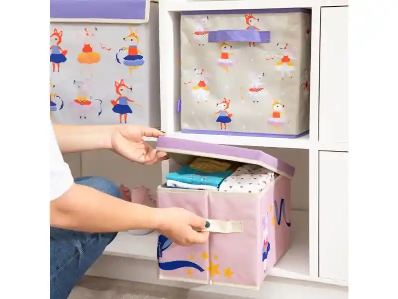 Caja Organizadora Con Tapa De Tela