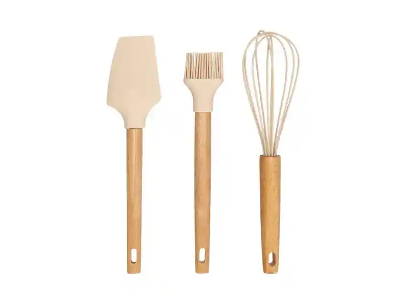 Set Espátula, Brocha Y Batidor Para Repostería De Silicona U