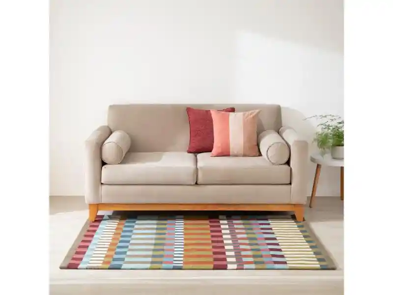 Alfombra Tejída Con Diseñp Lana