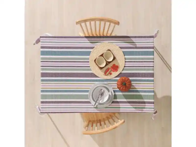 Mantel A Rayas De Algodón 150x150 Cm