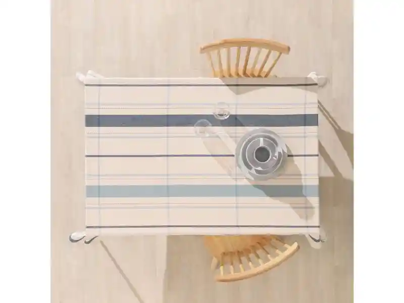 Mantel A Rayas De Algodón 150x150 Cm