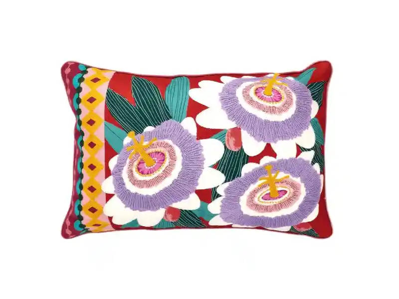 Cojín Bordado De Algodón