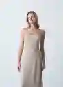 Vestido Dalia Beige Escarcha Claro Talla L Mujer 473G384 Naf Naf