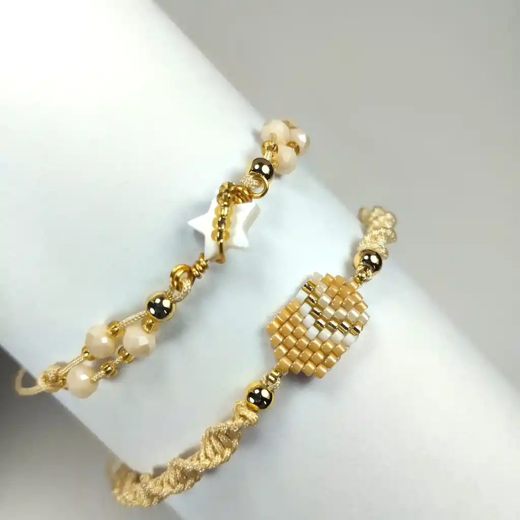 Pulsera Elegante Beige Para Regalo Mujer