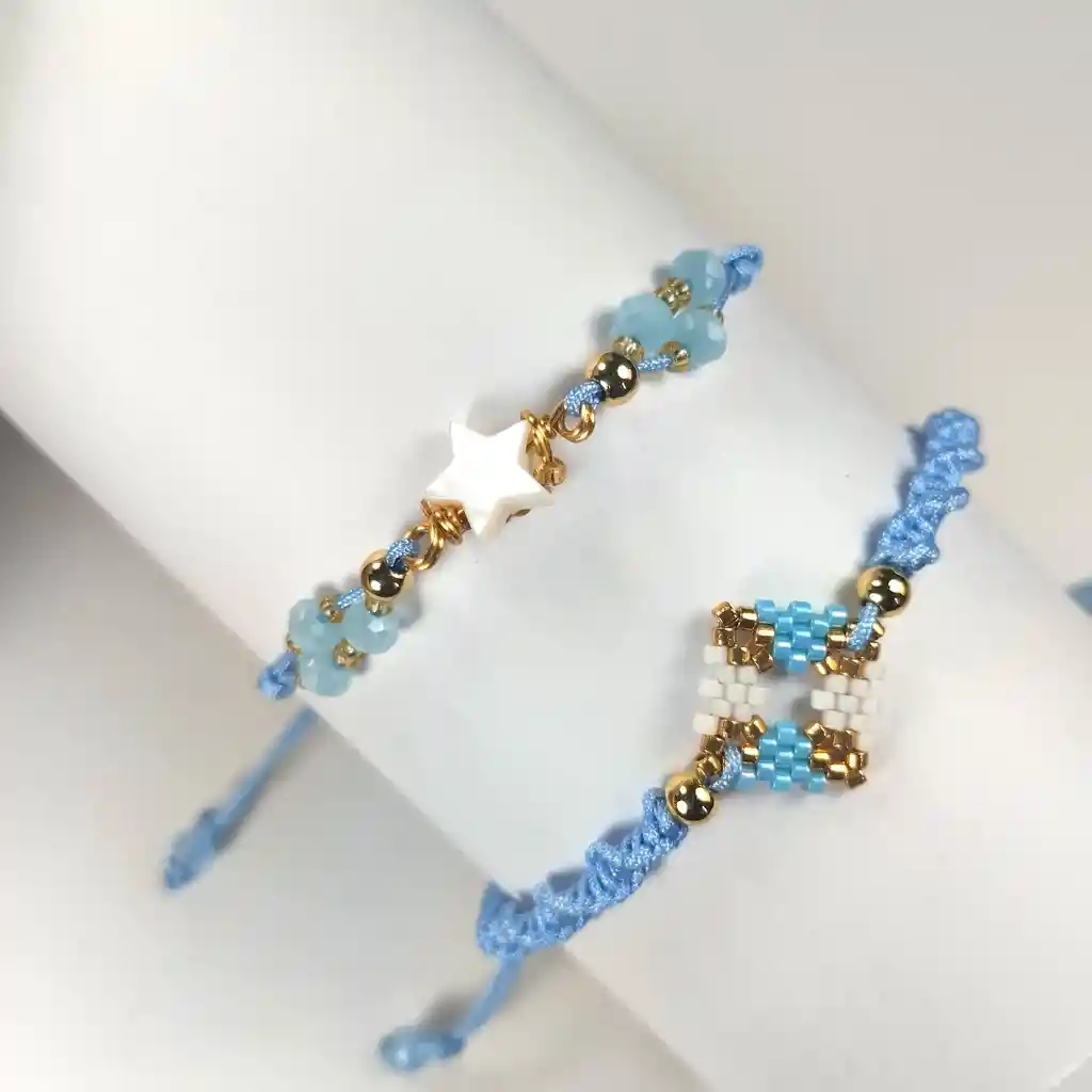 Pulsera Azul Bebe Premium Estilo Lujo