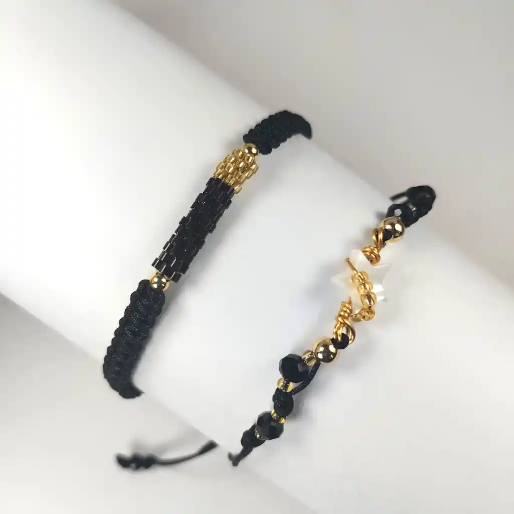 Pulsera Negra Hermosa Ideal Para Regalo
