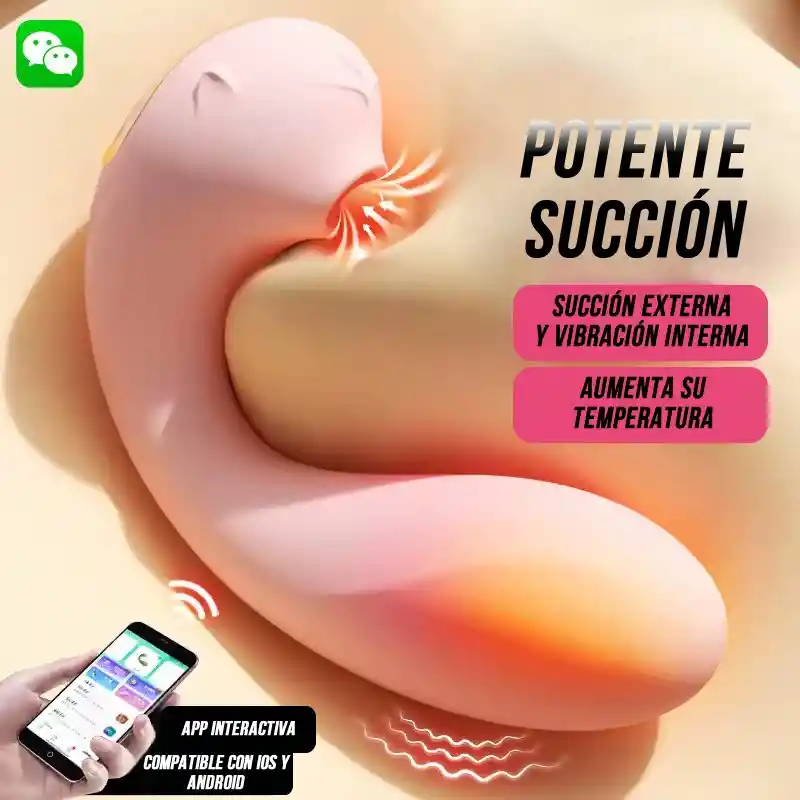 Vibrador Con Succionador De Clitoris Térmico Conntrol Por Celular