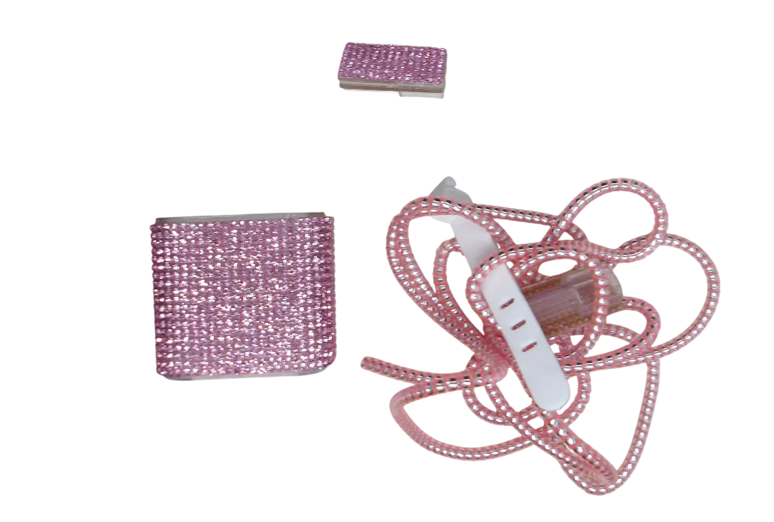 Protector Cargador Diamante Iphone Rosado