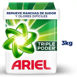 Detergente en Polvo Ariel Triple Poder de 3kg Jabon para Ropa