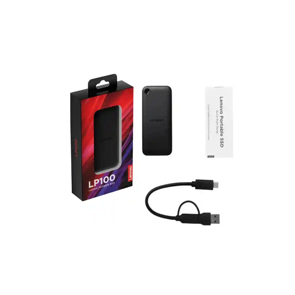 Disco Estado Sólido Externo Lenovo Lp100 2tb Usb 3.2 Negro