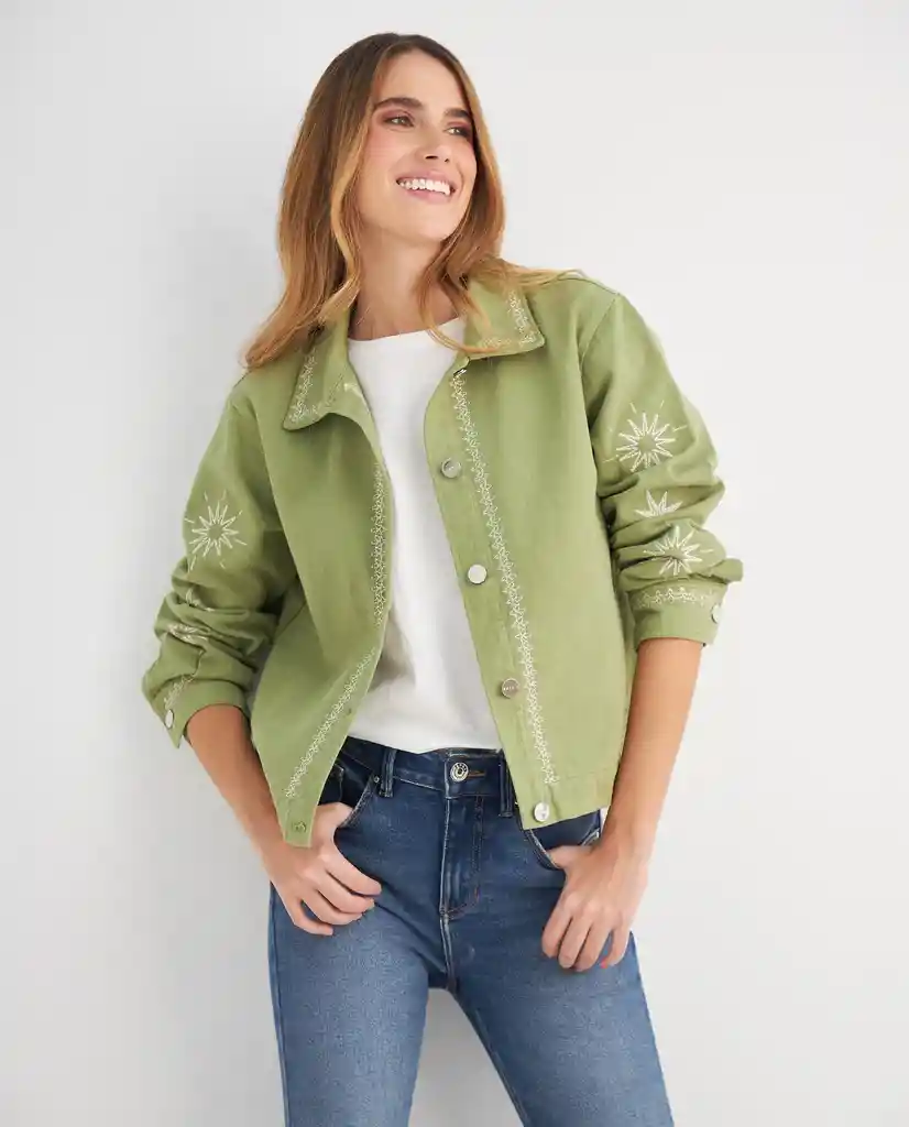 Chaqueta Verde Aceituna Medio Talla L 629F004 Esprit